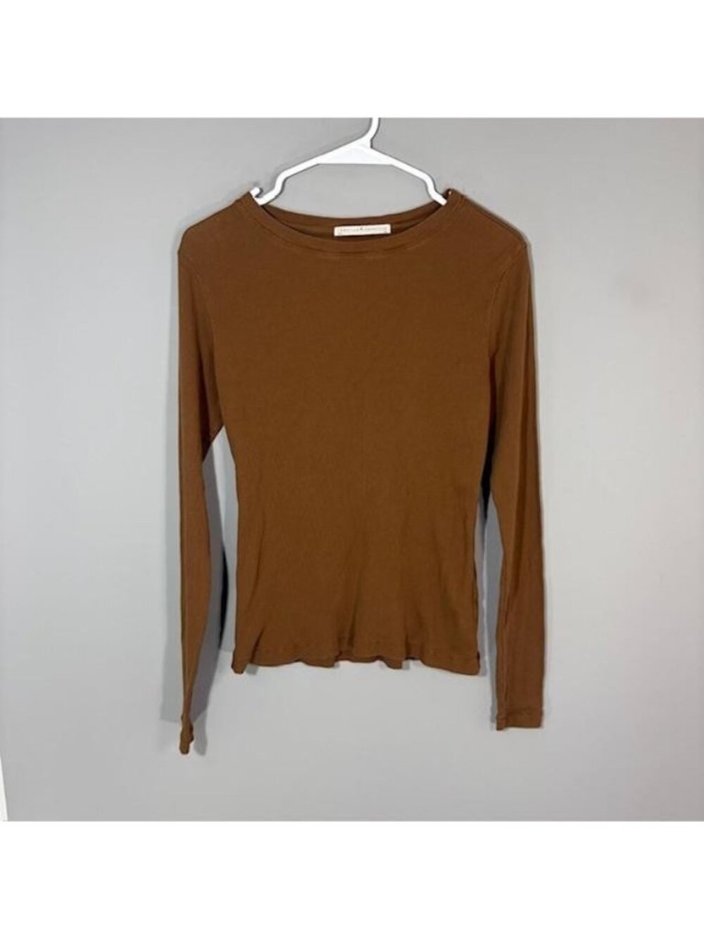Peruvian Connection Shirt Womens Small Brown Pima Cotton Long Sleeve Top